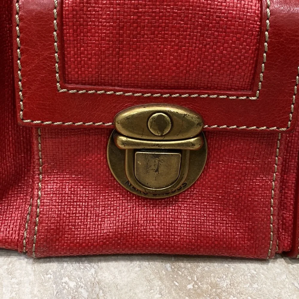 MARC JACOBS Red Coated Canvas Venetia Satchel Bag - Picture 5 of 14